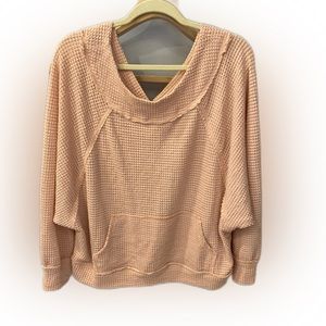 Distressed pink pullover